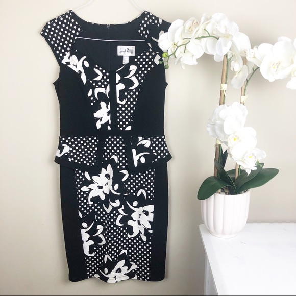 Joseph Ribkoff Dresses & Skirts - Joseph Ribkoff | Black & White Peplum Dress 8